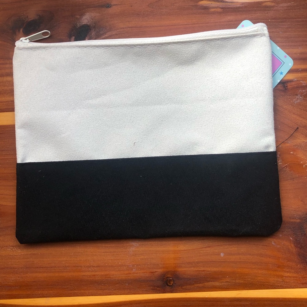 Black and white cosmetic bag